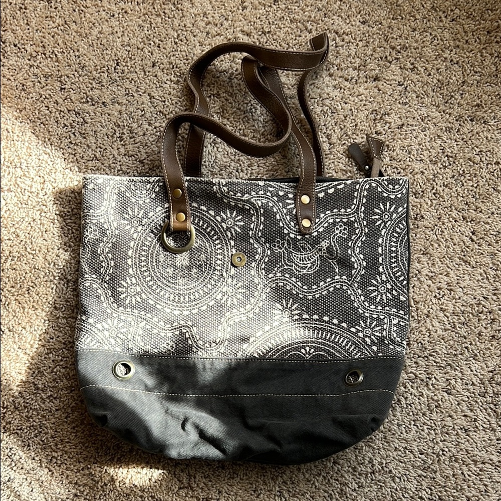 Stylish Black and Brown Tote Bag